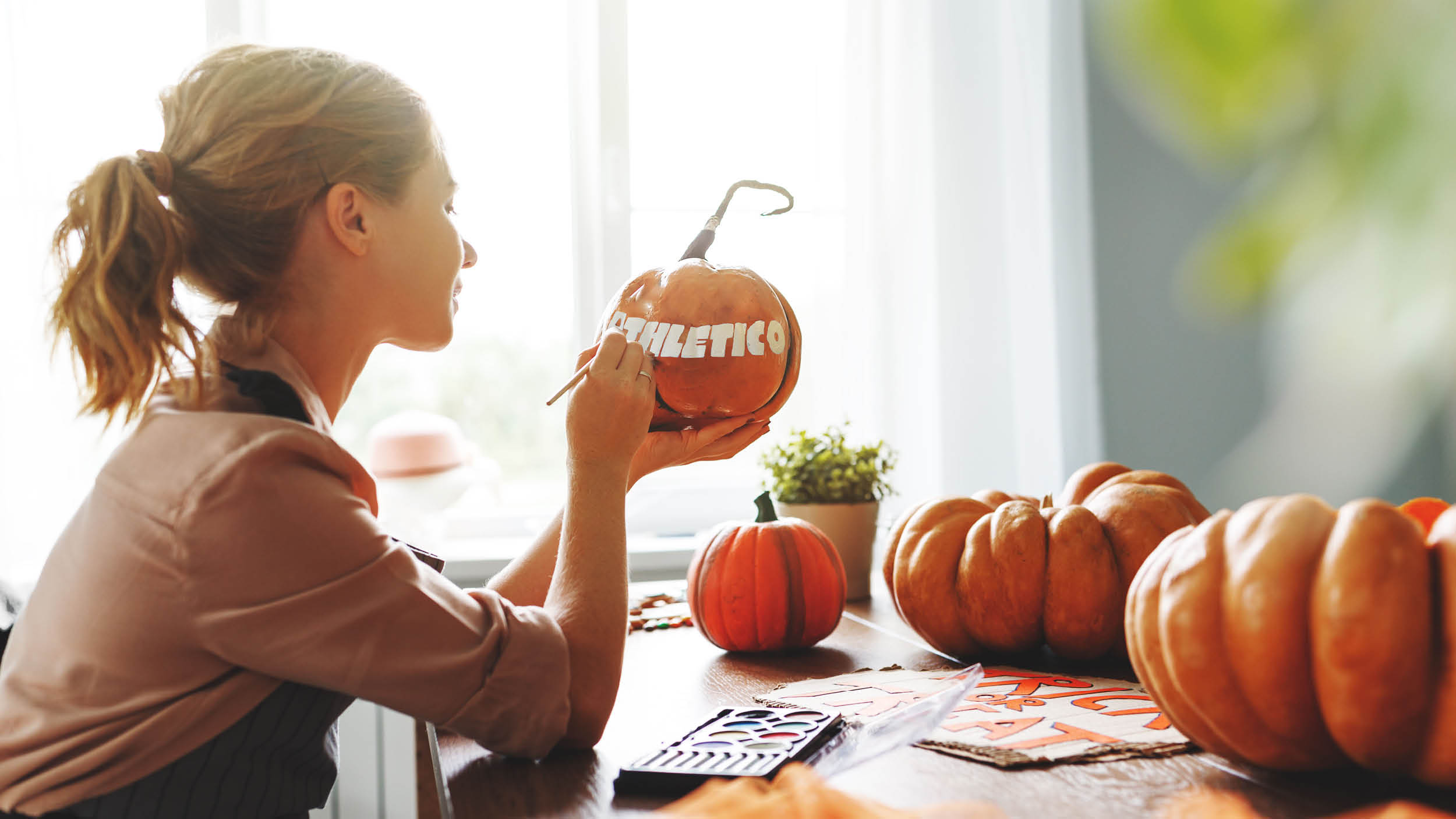 Pumpkin carving safety tips from Athletico — a helpful reminder for safe decorating.
